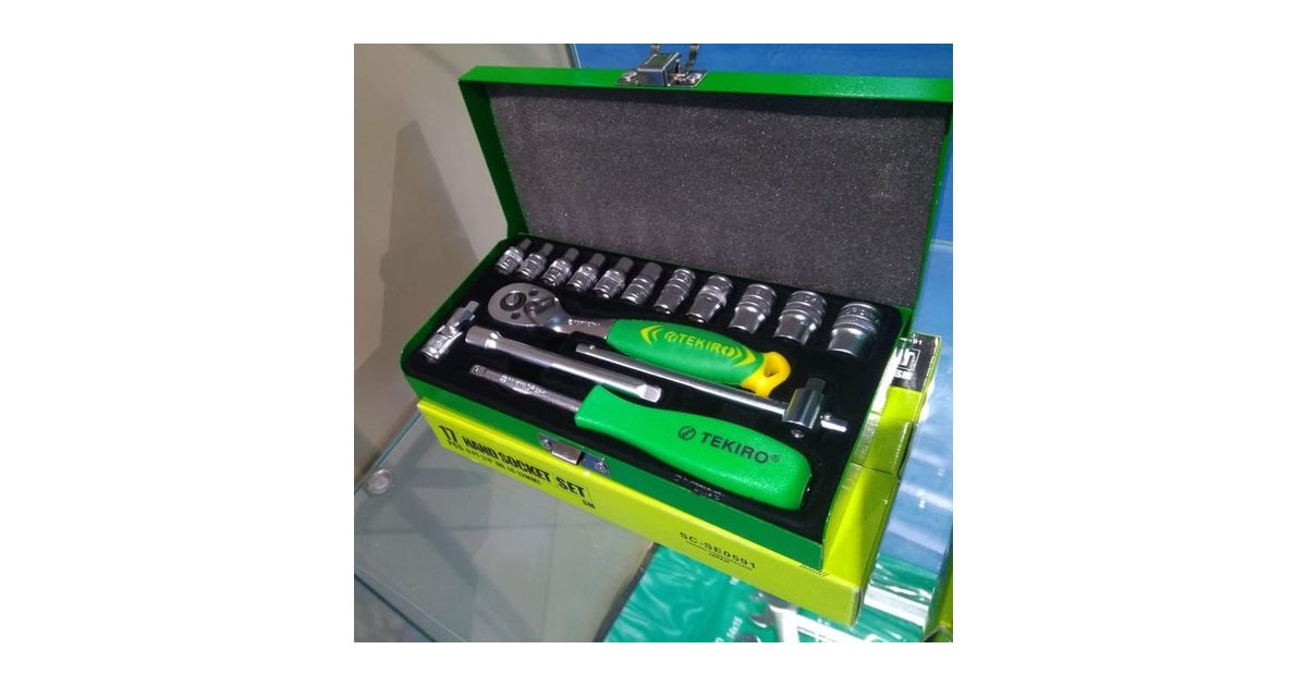 Box Socket Set 17Pcs 1/4``DR Tekiro 6PT 4-12mm SE 591 – New Lanka Tools