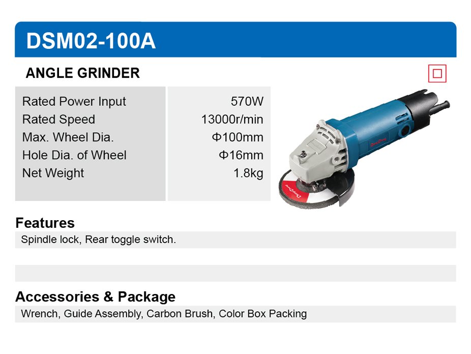 ANGLE GRINDER DONGCHENG DSM02-100A 570W