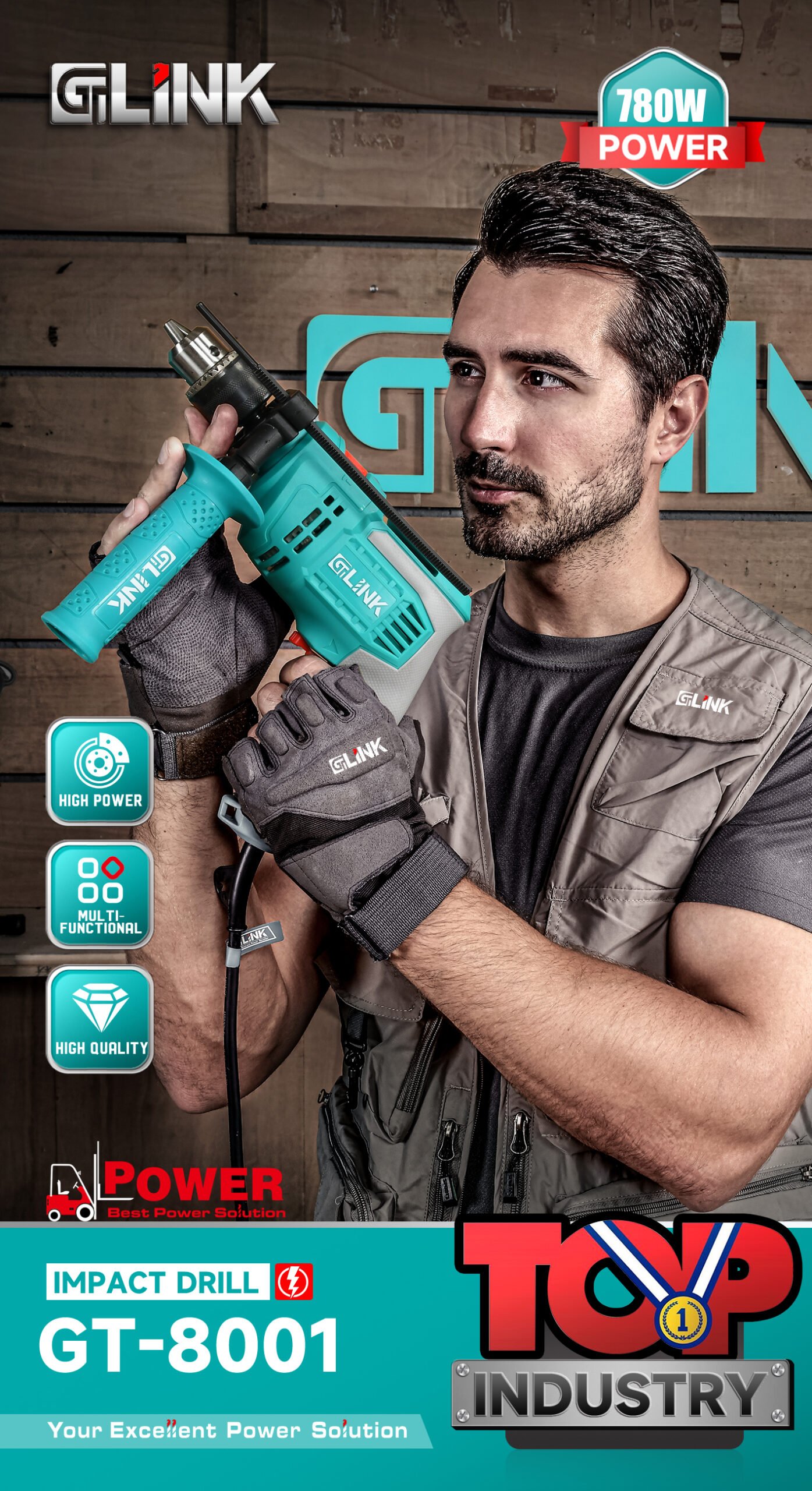 IMPACT DRILL 13MM GT-8001 780W GT-LINK