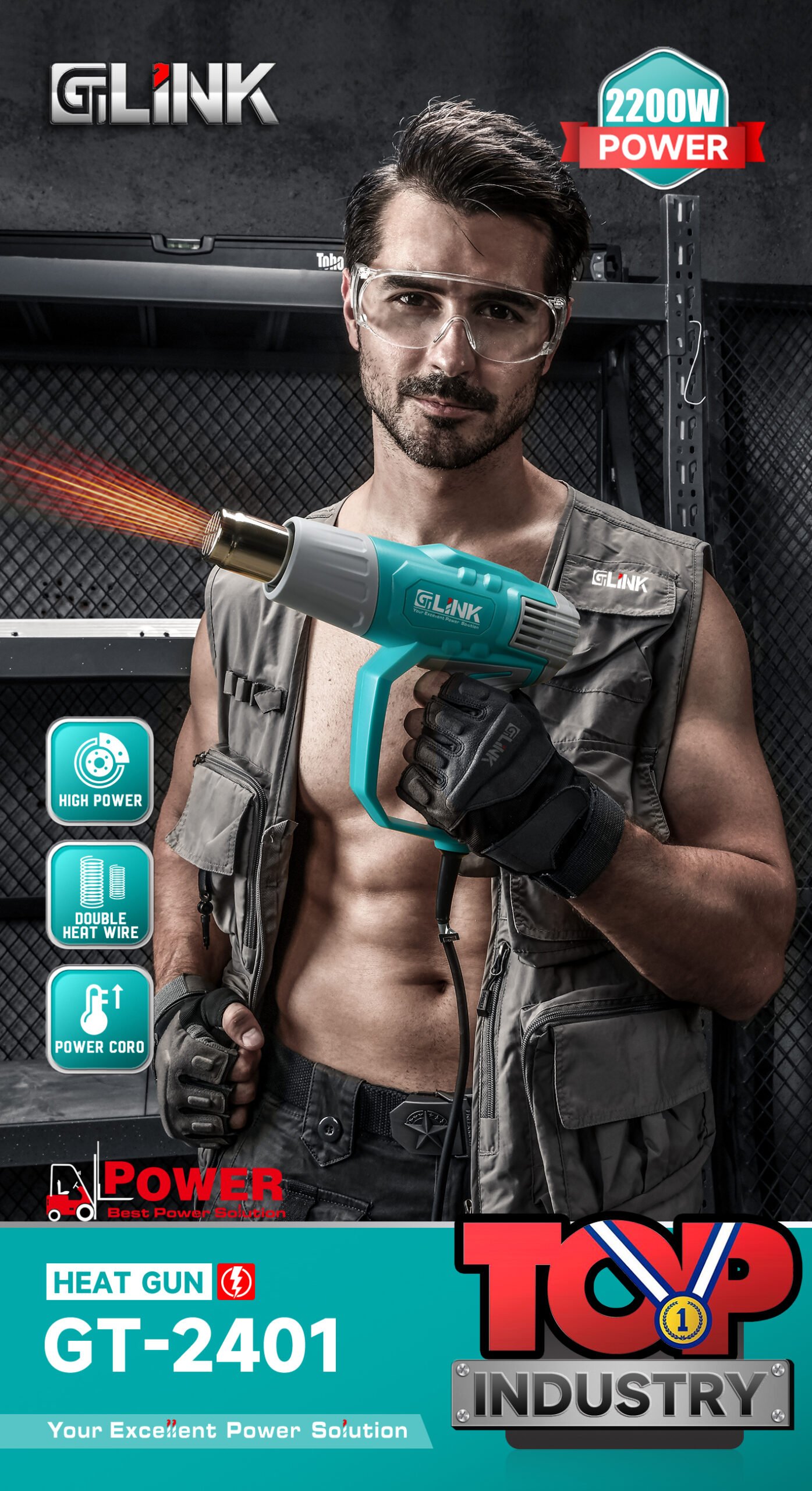 HEAT GUN 250-600L/MIN GT-2401 GT-LINK