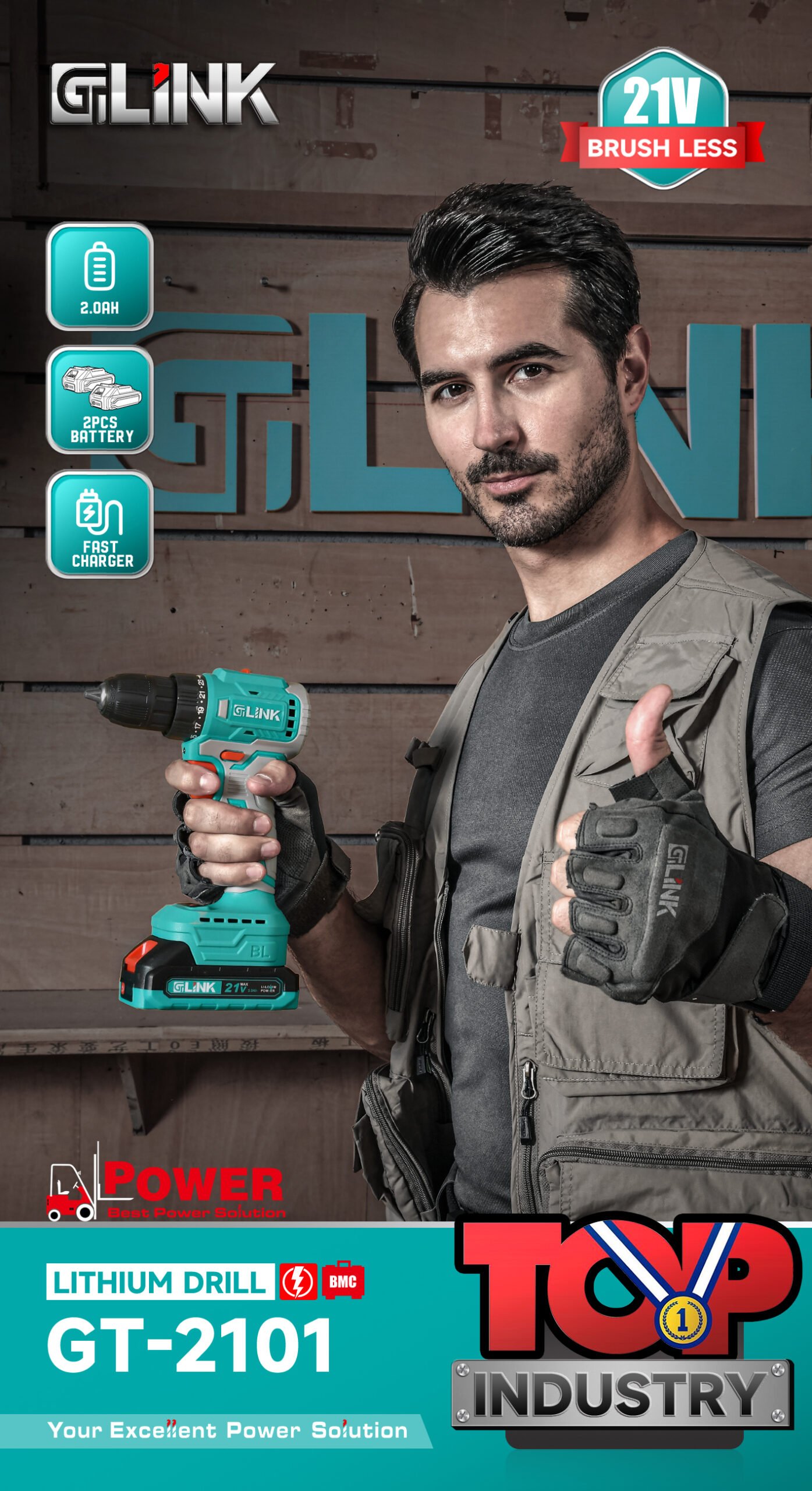 CORDLESS DRILL 21V 10MM GT-2101 GT-LINK