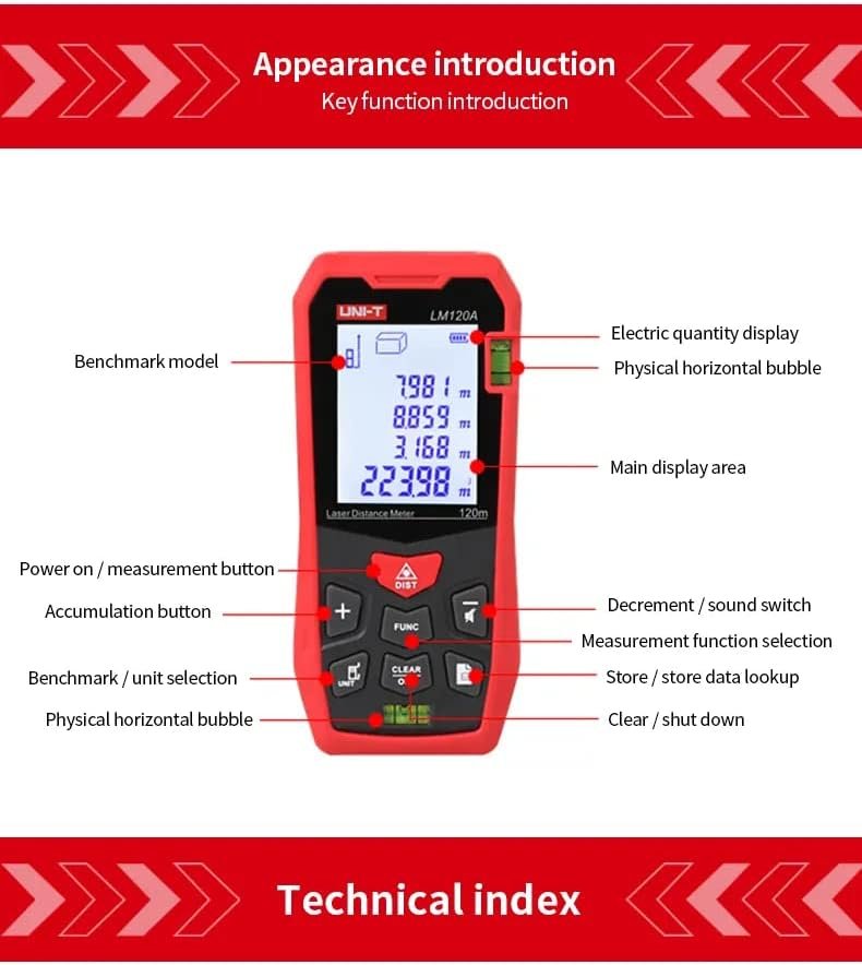 Laser Distance Meter LM50A UNI-T