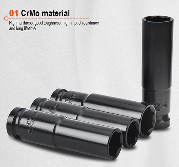 10Pcs 1/2" Deep Impact Socket Set 537020 Harden