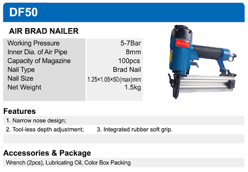 AIR BRAD NAILER DF50 DONGCHENG