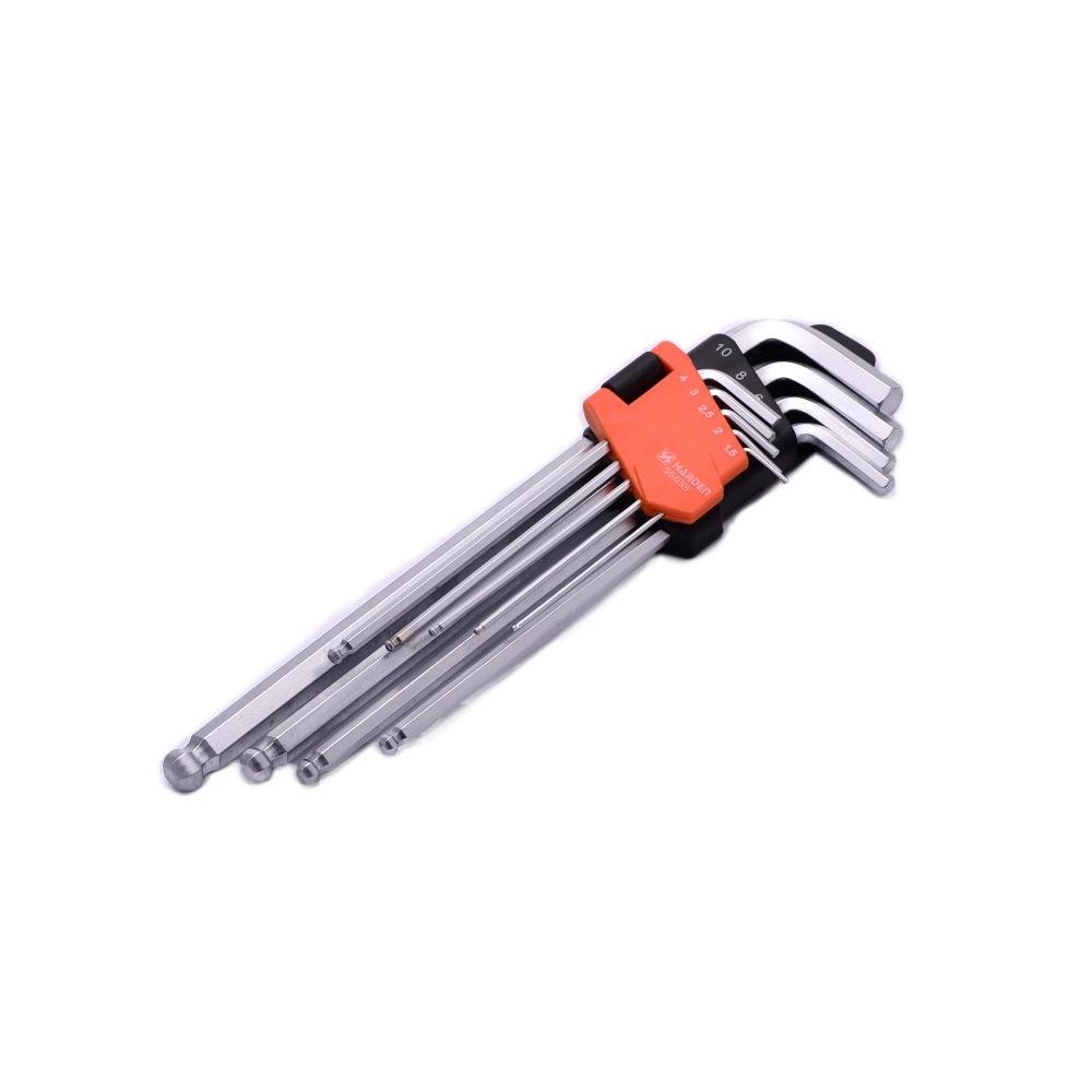 9Pcs Extra Long Ball Key Wrench 540609 Harden specification sheet